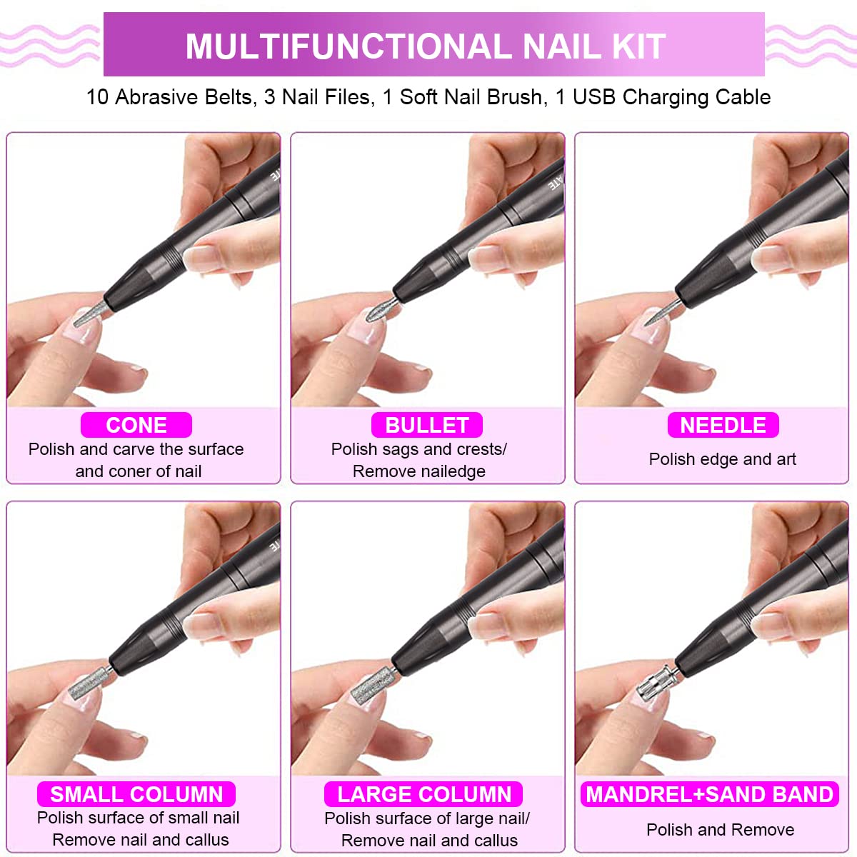 MAYCREATE Nail Drill Machine Professional, 20000rpm Adjustable Electric Nail Filer Machine with 25pcs Accessories, Portable Manicure Pedicure Kit for Women, Nail Salon, Acrylic Gels Callus Removal MAYCREATE Nail Drill Machine Professional, 20000rpm Adjustable Electric Nail Filer Machine with 25pcs Accessories, Portable Manicure Pedicure Kit for Women, Nail Salon, Acrylic Gels Callus Removal